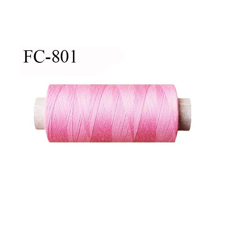 Bobine 1000 m fil Polyester n° 120 couleur rose malabar 1000 mètres fil européen bobiné en Europe ou France certifié oeko tex