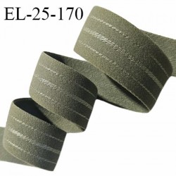 Elastique lingerie 25 mm couleur vert kaki doux au toucher largeur 25 mm allongement +40% prix au mètre