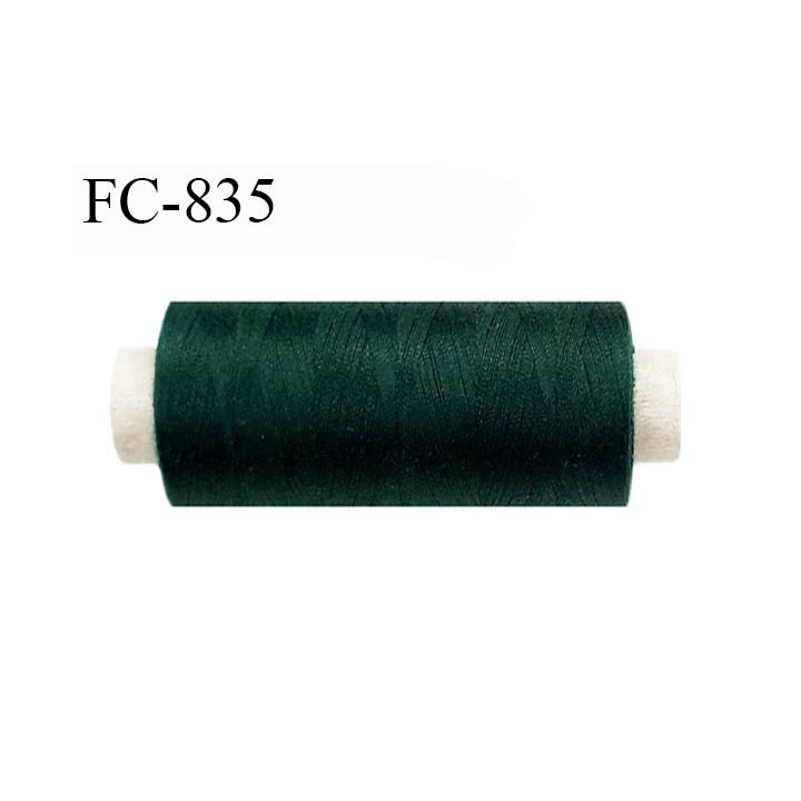 Bobine 1000 m fil Polyester n° 120 couleur vert bouteille 1000 mètres fil européen bobiné en Europe ou France certifié oeko tex