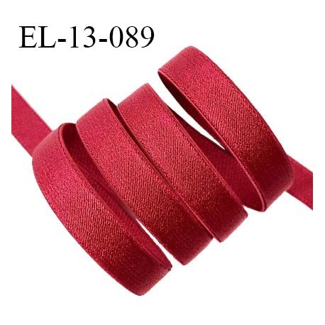 Elastique 13 mm lingerie couleur rouge brillant allongement +60% largeur 13 mm prix au mètre