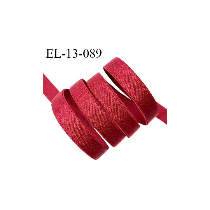 Elastique 13 mm lingerie couleur rouge brillant allongement +60% largeur 13 mm prix au mètre