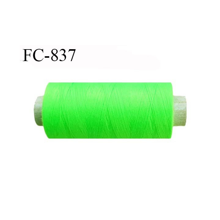 Bobine 1000 m fil Polyester n° 120 couleur vert fluo 1000 mètres fil européen bobiné en Europe ou France certifié oeko tex