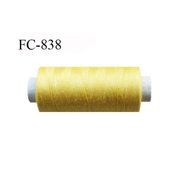 Bobine 1000 m fil Polyester n° 120 couleur ocre jaune or 1000 mètres fil européen bobiné en Europe ou France certifié oeko tex