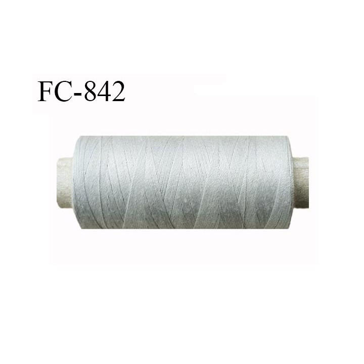 Bobine 1000 m fil Polyester n° 120 couleur gris clair 1000 mètres fil européen bobiné en Europe ou France certifié oeko tex