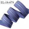 Elastique lingerie 18 mm couleur bleu doux au toucher largeur 18 mm allongement +50% prix au mètre
