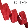 Elastique 13 mm anti-glisse haut de gamme couleur rouge largeur 13 mm largeur de la bande anti glisse 4 mm prix au mètre