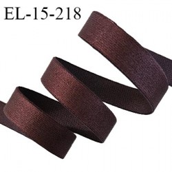 Elastique lingerie 15 mm haut de gamme couleur marron brillant largeur 15 mm très doux au toucher allongement +40% prix au mètre