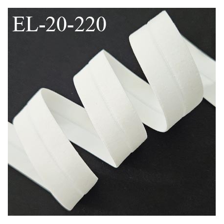 Elastique lingerie 20 mm pré plié haut de gamme couleur naturel largeur 20 mm allongement +110% prix au mètre