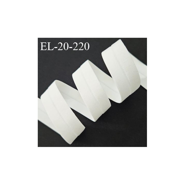 Elastique lingerie 20 mm pré plié haut de gamme couleur naturel largeur 20 mm allongement +110% prix au mètre