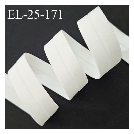 Elastique lingerie 24 mm pré plié couleur naturel largeur 24 mm allongement +110% prix au mètre