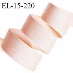 Elastique lingerie 15 mm haut de gamme couleur rose pastel brillant largeur 15 mm prix au mètre