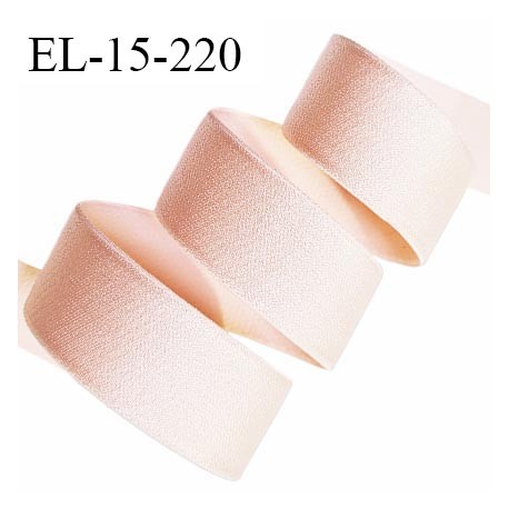 Elastique lingerie 15 mm haut de gamme couleur rose pastel brillant largeur 15 mm prix au mètre