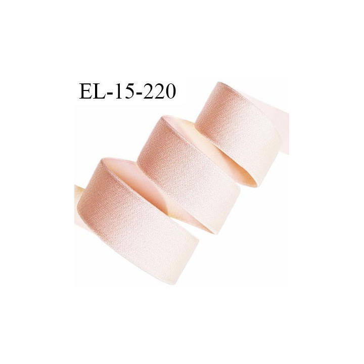 Elastique lingerie 15 mm haut de gamme couleur rose pastel brillant largeur 15 mm prix au mètre