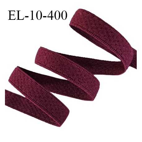 Elastique lingerie 10 mm haut de gamme couleur bordeaux largeur 10 mm très doux au toucher allongement +130% prix au mètre