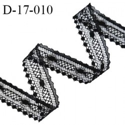 Dentelle 17 mm haut de gamme non extensible couleur noir dentelle fine largeur 17 mm prix au mètre