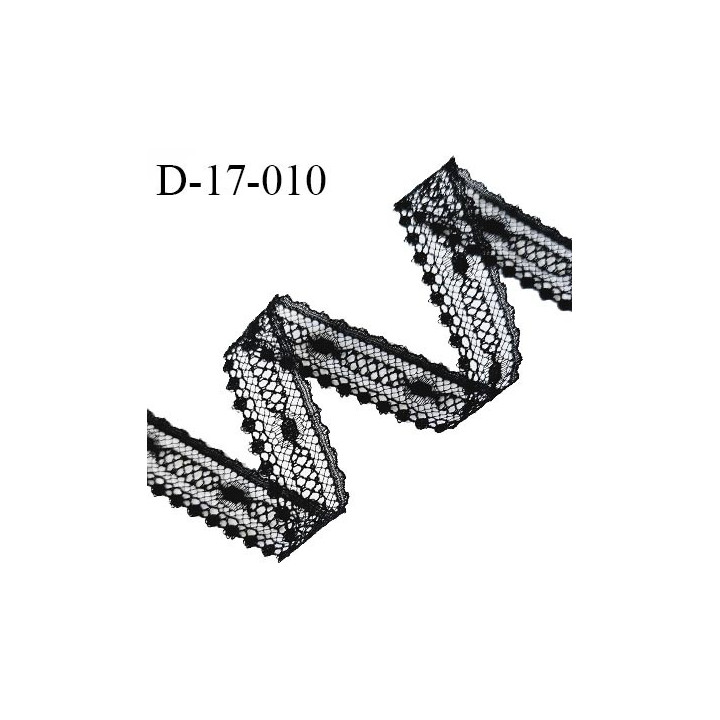 Dentelle 17 mm haut de gamme non extensible couleur noir dentelle fine largeur 17 mm prix au mètre