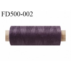 Destockage Bobine 500 m fil Polyester n° 120 couleur violet pourpre 500 mètres bobiné en France