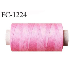 Bobine 1000 m fil polyester fil n°80 couleur rose malabar longueur du cone 1000 mètres bobiné en France certifié oeko tex