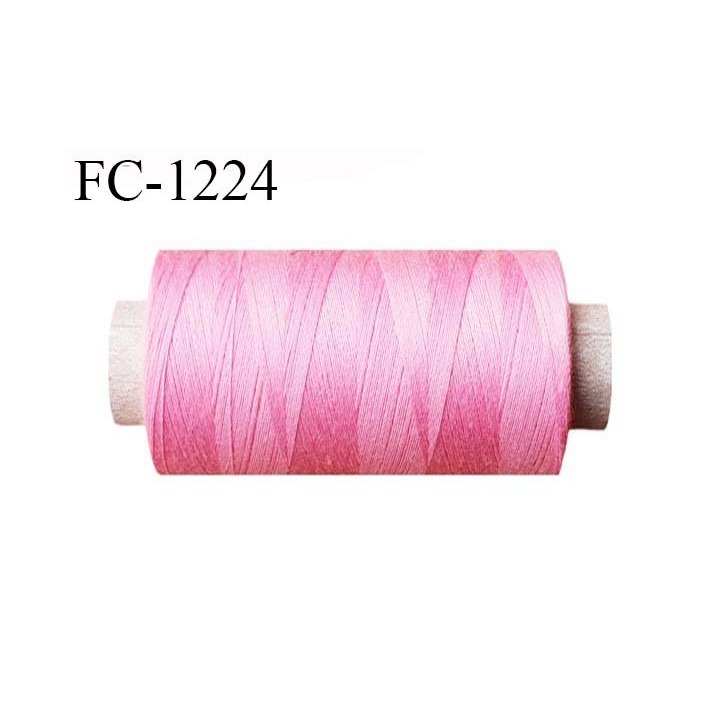 Bobine 1000 m fil polyester fil n°80 couleur rose malabar longueur du cone 1000 mètres bobiné en France certifié oeko tex