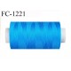 Bobine 1000 m fil polyester fil n°80 couleur bleu lumineux longueur du cone 1000 mètres bobiné en France certifié oeko tex