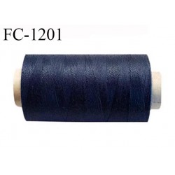 Bobine 1000 m fil polyester fil n°80 couleur bleu jeans longueur du cone 1000 mètres bobiné en France certifié oeko tex