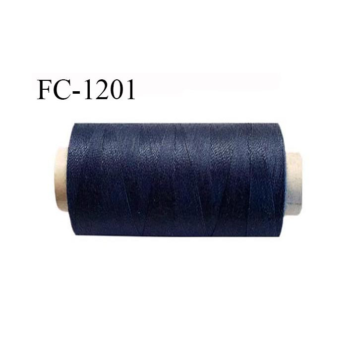 Bobine 1000 m fil polyester fil n°80 couleur bleu jeans longueur du cone 1000 mètres bobiné en France certifié oeko tex