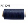 Bobine 1000 m fil polyester fil n°80 couleur bleu jeans longueur du cone 1000 mètres bobiné en France certifié oeko tex