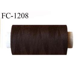 Bobine 1000 m fil polyester fil n°80 couleur marron foncé longueur du cone 1000 mètres bobiné en France certifié oeko tex
