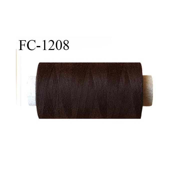 Bobine 1000 m fil polyester fil n°80 couleur marron foncé longueur du cone 1000 mètres bobiné en France certifié oeko tex