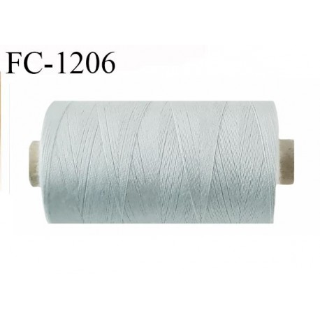 Bobine 1000 m fil polyester fil n°80 couleur gris longueur du cone 1000 mètres bobiné en France certifié oeko tex