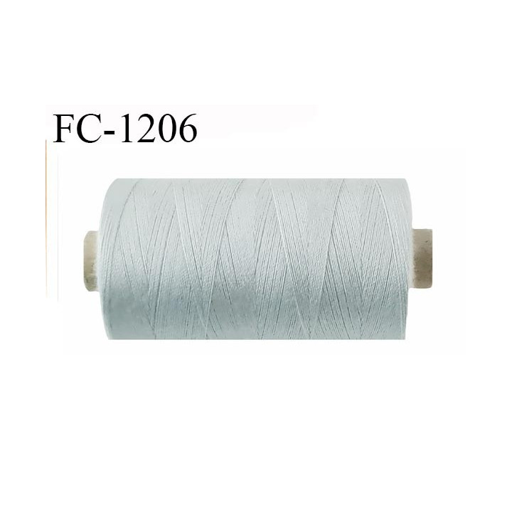 Bobine 1000 m fil polyester fil n°80 couleur gris longueur du cone 1000 mètres bobiné en France certifié oeko tex