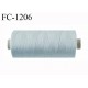 Cone 500 m fil polyester fil n°80 couleur gris longueur du cone 500 mètres bobiné en France certifié oeko tex