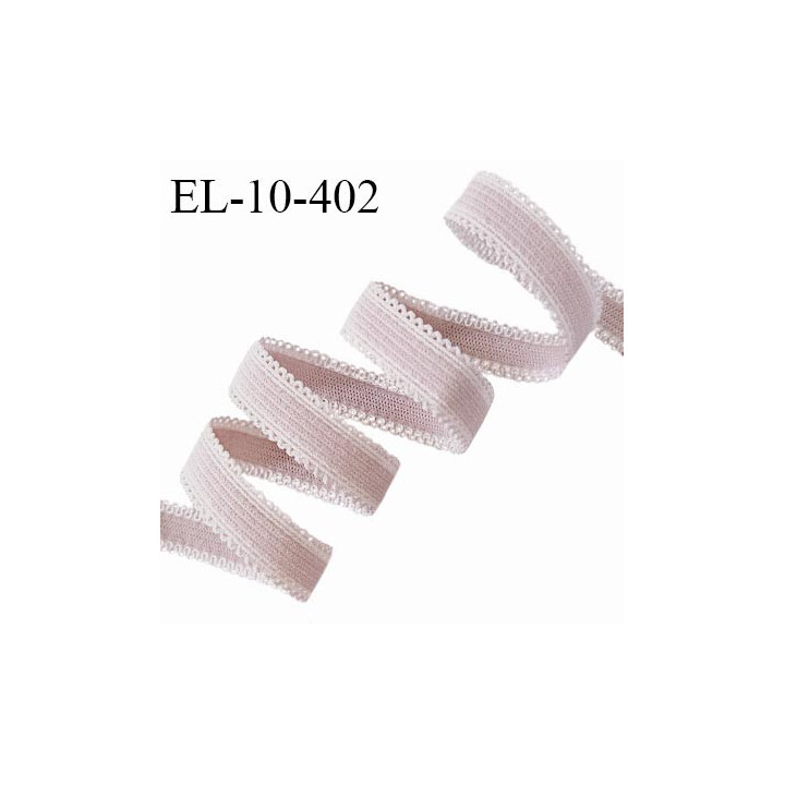 Elastique picot lingerie 10 mm haut de gamme couleur marron glacé souple et fin allongement +200% largeur 10 mm prix au mètre