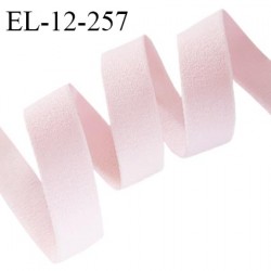 Elastique 12 mm lingerie couleur rose pétale très doux au toucher style velours largeur 12 mm prix au mètre