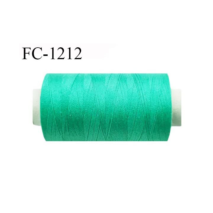 Bobine 1000 m fil polyester fil n°80 couleur vert longueur du cone 1000 mètres bobiné en France certifié oeko tex