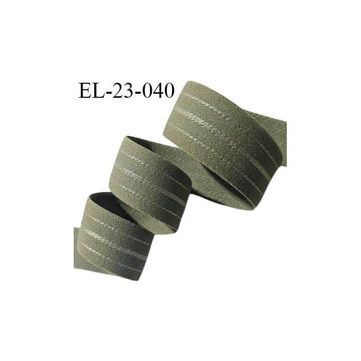 Elastique lingerie 22 mm couleur vert kaki doux au toucher largeur 22 mm allongement +40% prix au mètre