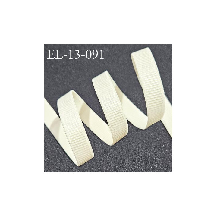 Elastique 13 mm lingerie couleur ivoire perle brillant allongement +70% largeur 13 mm prix au mètre