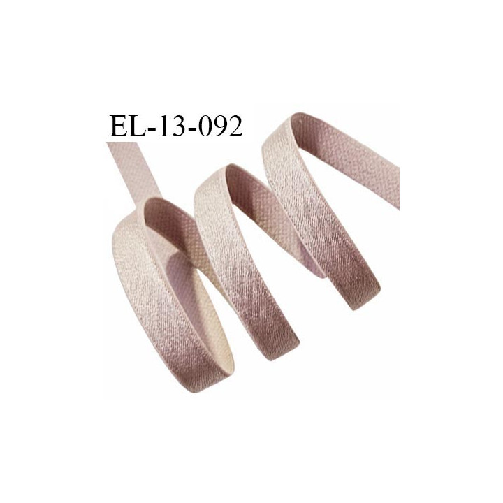 Elastique 13 mm lingerie couleur brume rosée brillant allongement +60% largeur 13 mm prix au mètre