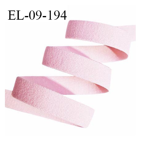 Elastique lingerie 9 mm haut de gamme couleur rose pastel largeur 9 mm allongement +160% prix au mètre
