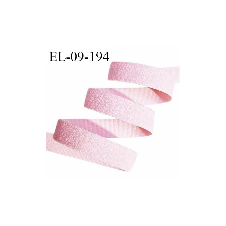 Elastique lingerie 9 mm haut de gamme couleur rose pastel largeur 9 mm allongement +160% prix au mètre