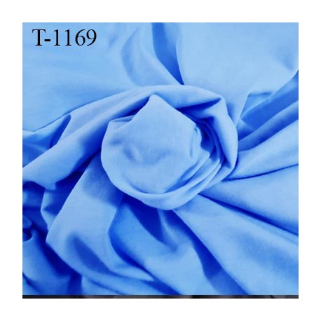 Tissu coton jersey spécial lingerie fond de culotte bleu largeur 140 cm poids m2 105 gr prix 10 cm de long par 140 cm