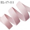 Elastique 16 mm bretelle et lingerie couleur vieux rose brillant allongement +60% largeur 16 mm prix au mètre