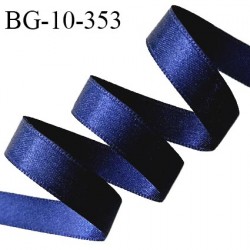 Galon ruban 10 mm satin couleur bleu marine brillant lumineux double face très solide largeur 10 mm prix au mètre