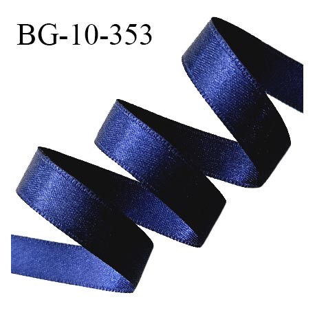 Galon ruban 10 mm satin couleur bleu marine brillant lumineux double face très solide largeur 10 mm prix au mètre