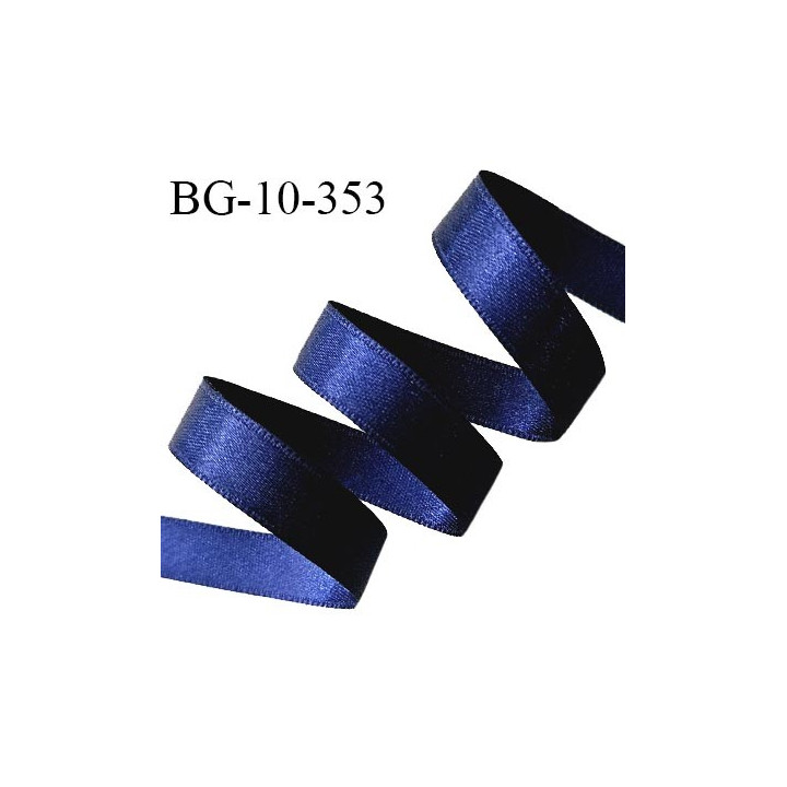 Galon ruban 10 mm satin couleur bleu marine brillant lumineux double face très solide largeur 10 mm prix au mètre