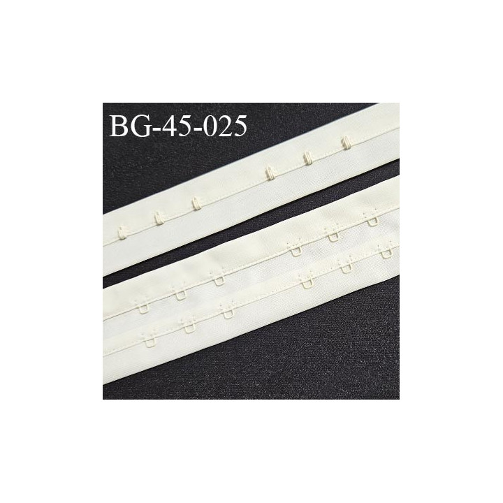 Bande agrafe hauteur 45 mm 2 rangées 3 agrafes tous les 3.5 cm couleur ivoire prix au mètre