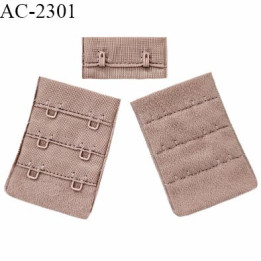 Agrafe 38 mm attache SG haut de gamme couleur chocolat au lait 3 rangées 2 crochets largeur 38 mm hauteur 55 mm prix à la pièce