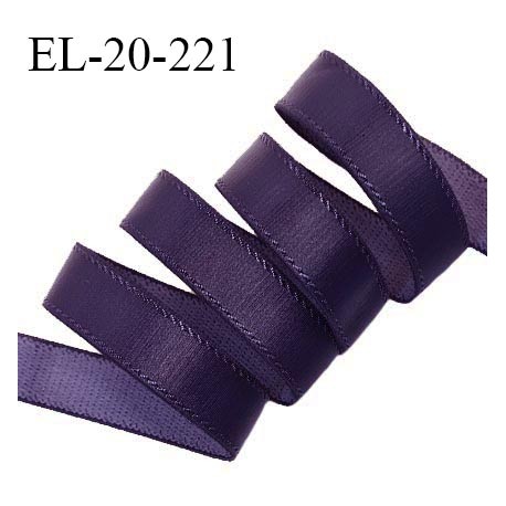 Elastique 19 mm lingerie haut de gamme couleur violet doux au toucher allongement +30% largeur 19 mm prix au mètre