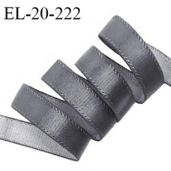 Elastique 19 mm lingerie haut de gamme couleur gris doux au toucher allongement +30% largeur 19 mm prix au mètre