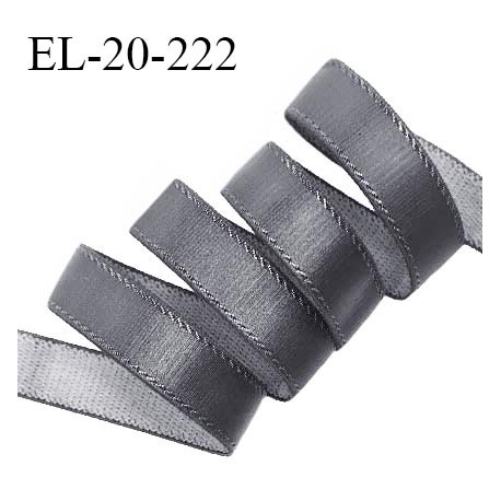 Elastique 19 mm lingerie haut de gamme couleur gris doux au toucher allongement +30% largeur 19 mm prix au mètre